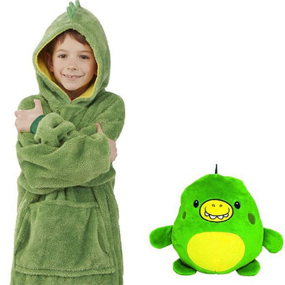 Kids Pets Blanket Hoodie Soft Plush